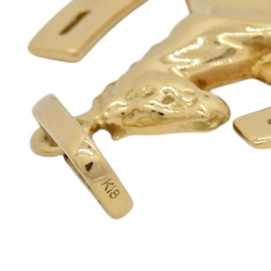 18K Yellow Gold Horse & Horseshoe Pendant