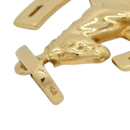 18K Yellow Gold Horse & Horseshoe Pendant