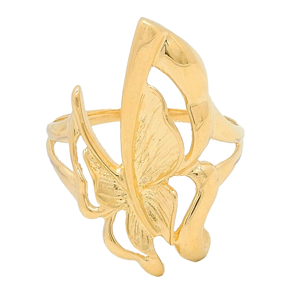 18K Yellow Gold Butterfly Ring