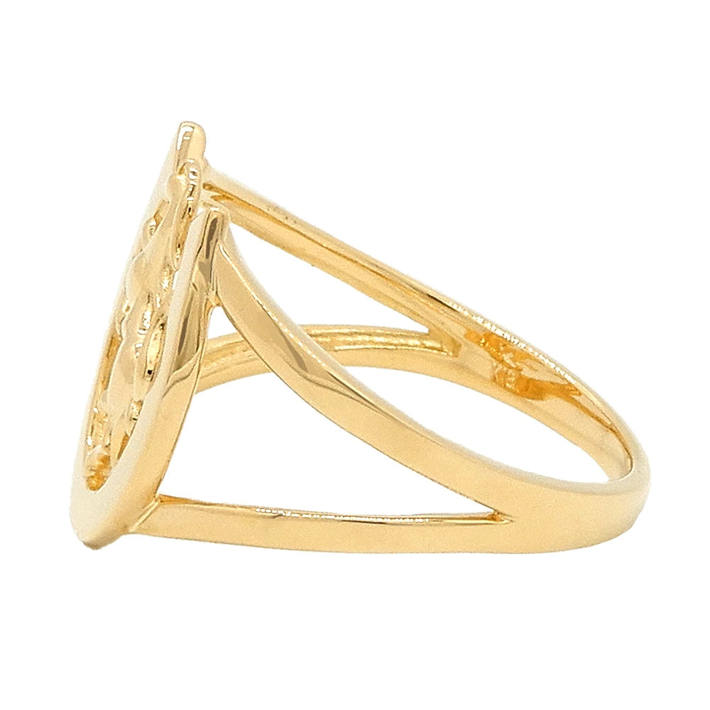 18K Yellow Gold Horse & Horseshoe Ring