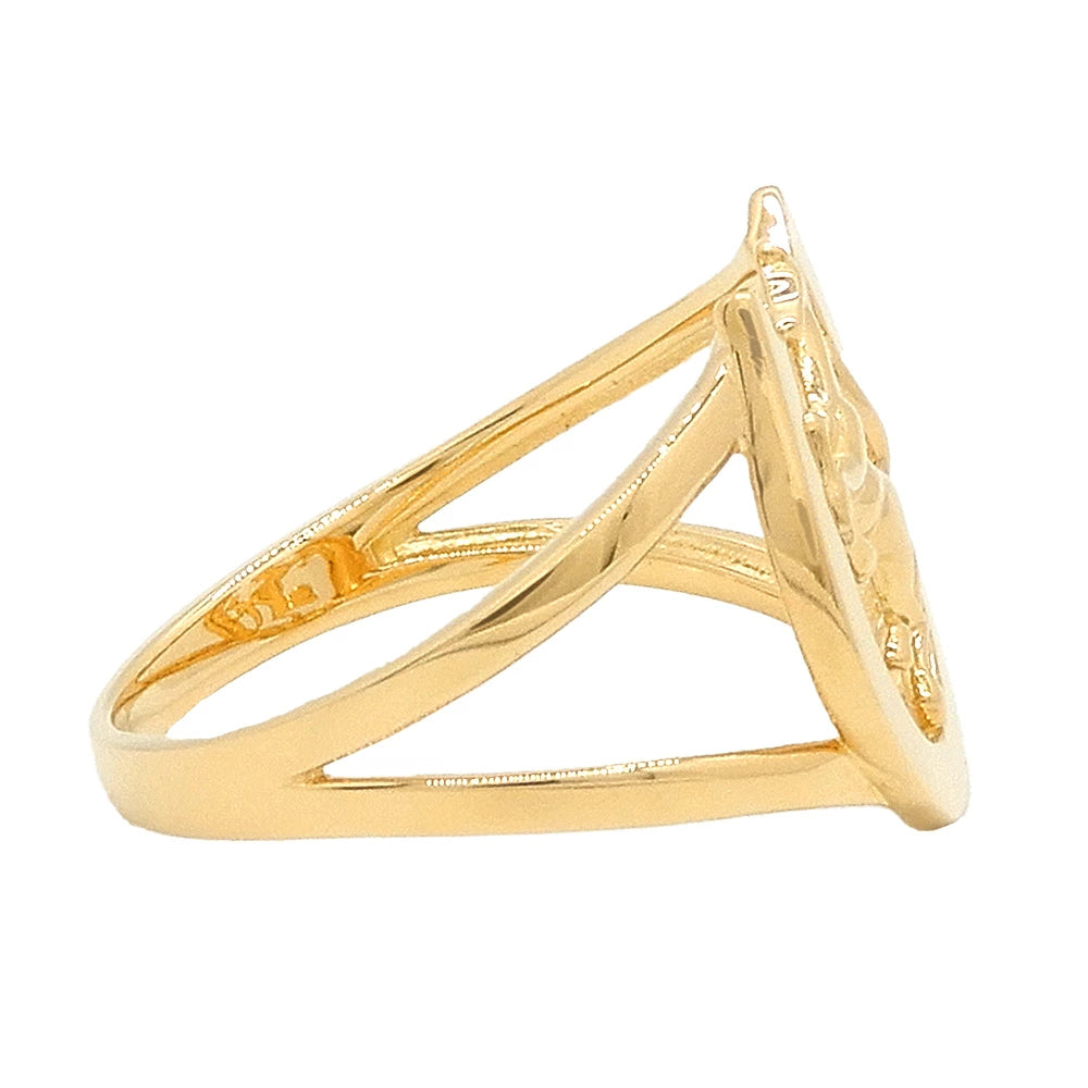 18K Yellow Gold Horse & Horseshoe Ring