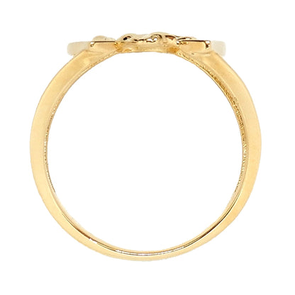 18K Yellow Gold Horse & Horseshoe Ring