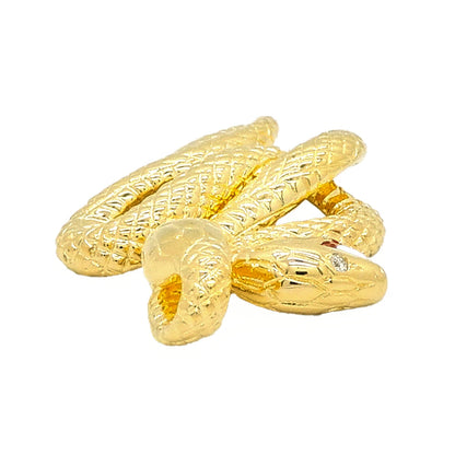 18K Yellow Gold Ruby Snake Pendant