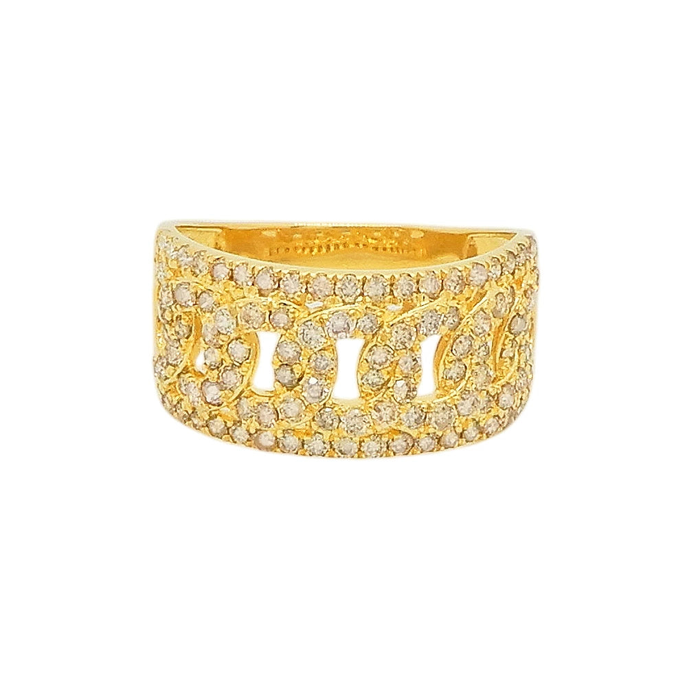 18K Yellow Gold Diamond 1.00ct Pave Ring
