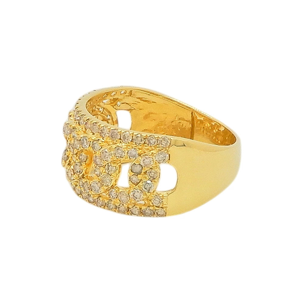 18K Yellow Gold Diamond 1.00ct Pave Ring