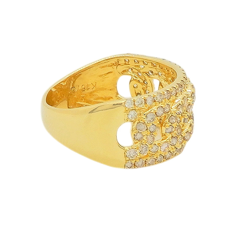 18K Yellow Gold Diamond 1.00ct Pave Ring