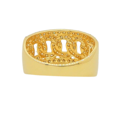 18K Yellow Gold Diamond 1.00ct Pave Ring