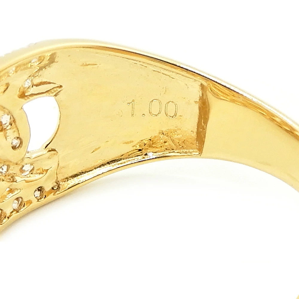 18K Yellow Gold Diamond 1.00ct Pave Ring