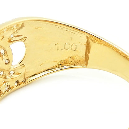 18K Yellow Gold Diamond 1.00ct Pave Ring