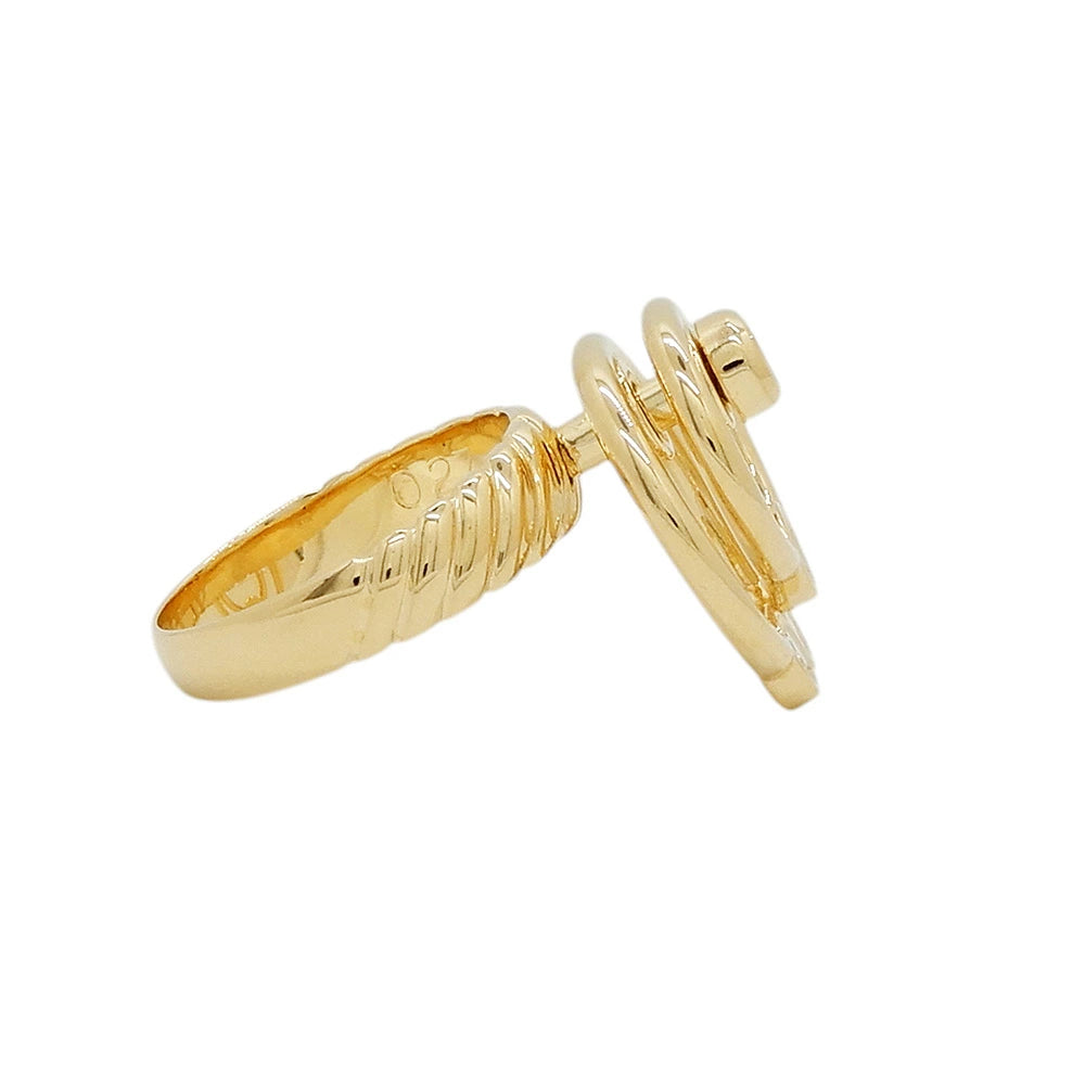 18K Yellow Gold Diamond 0.27ct Interlocking Swirl Ring