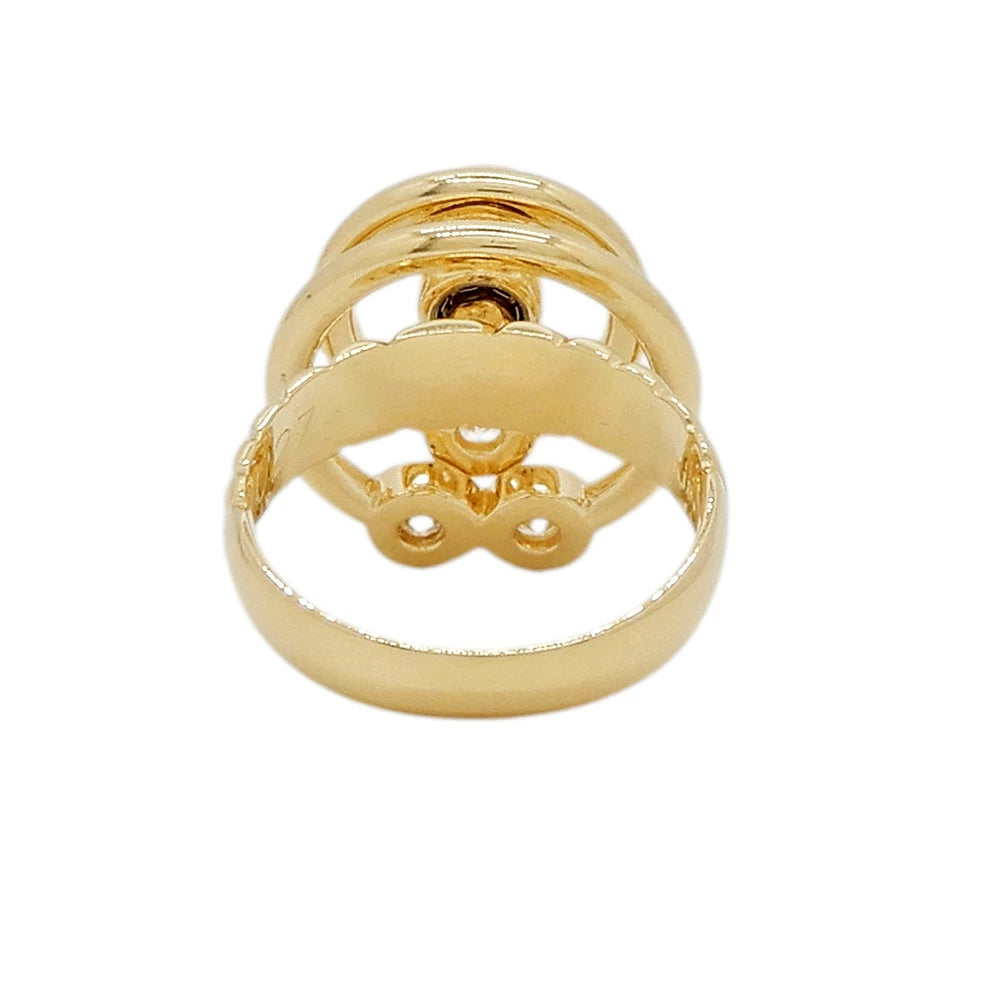 18K Yellow Gold Diamond 0.27ct Interlocking Swirl Ring
