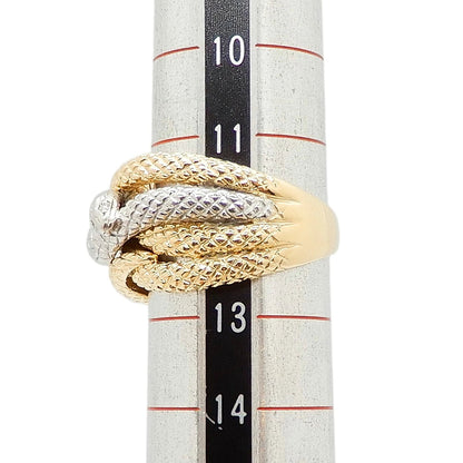 18K Yellow Gold & Platinum 900 Diamond Snake Ring - Additional view