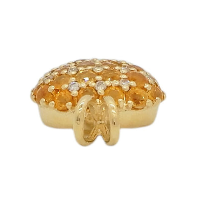 18K Yellow Gold Citrine 2.95ct Diamond 0.20ct Heart Pendant