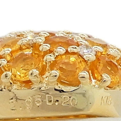 18K Yellow Gold Citrine 2.95ct Diamond 0.20ct Heart Pendant