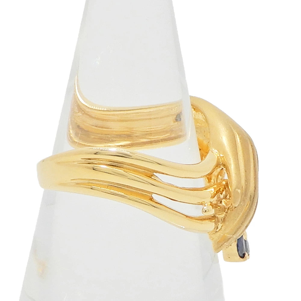 18K Yellow Gold Sapphire Cluster Hand Motif Ring