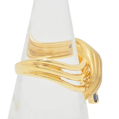 18K Yellow Gold Sapphire Cluster Hand Motif Ring