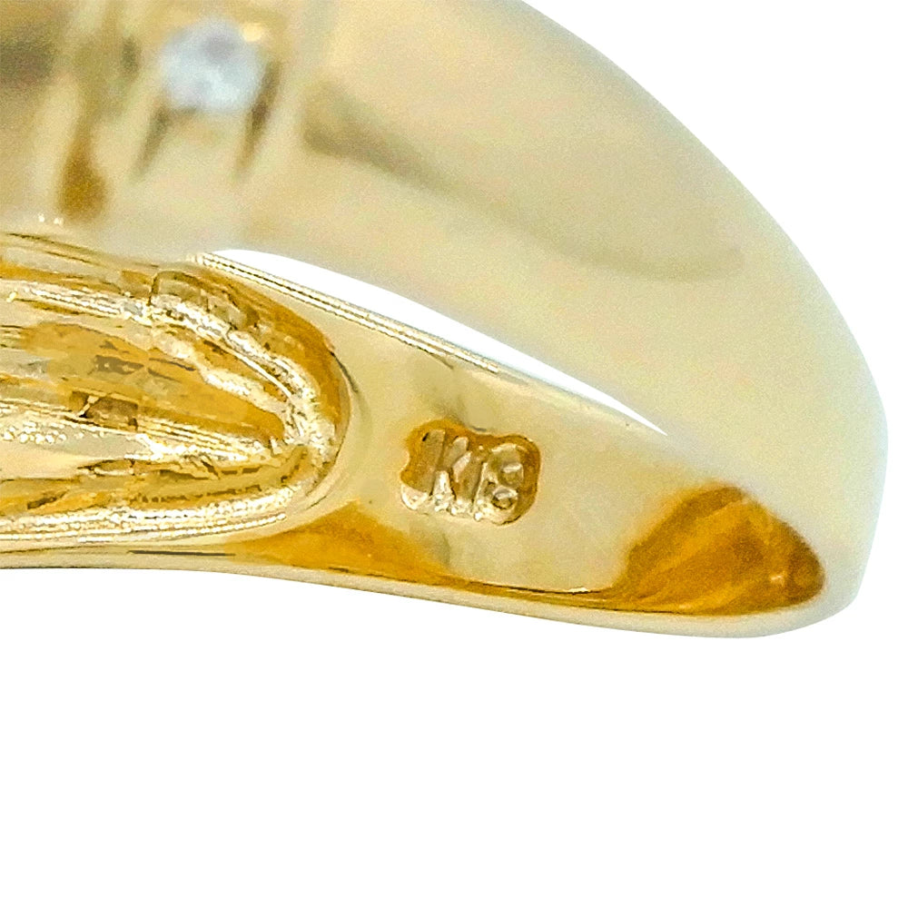 18K Yellow Gold Sapphire Cluster Hand Motif Ring