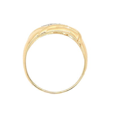 18K Yellow Gold & Platinum 900 Diamond 0.09ct Ring