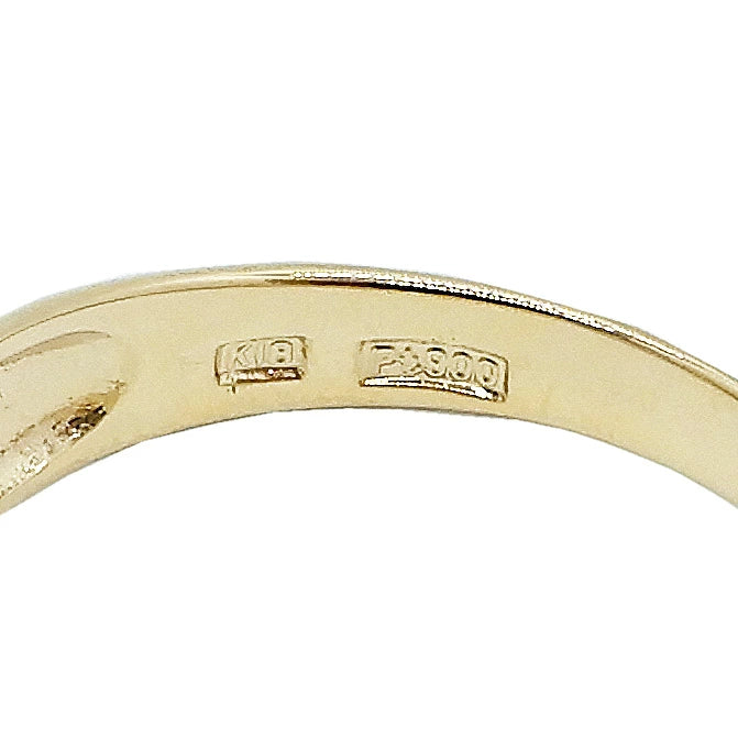 18K Yellow Gold & Platinum 900 Diamond 0.09ct Ring