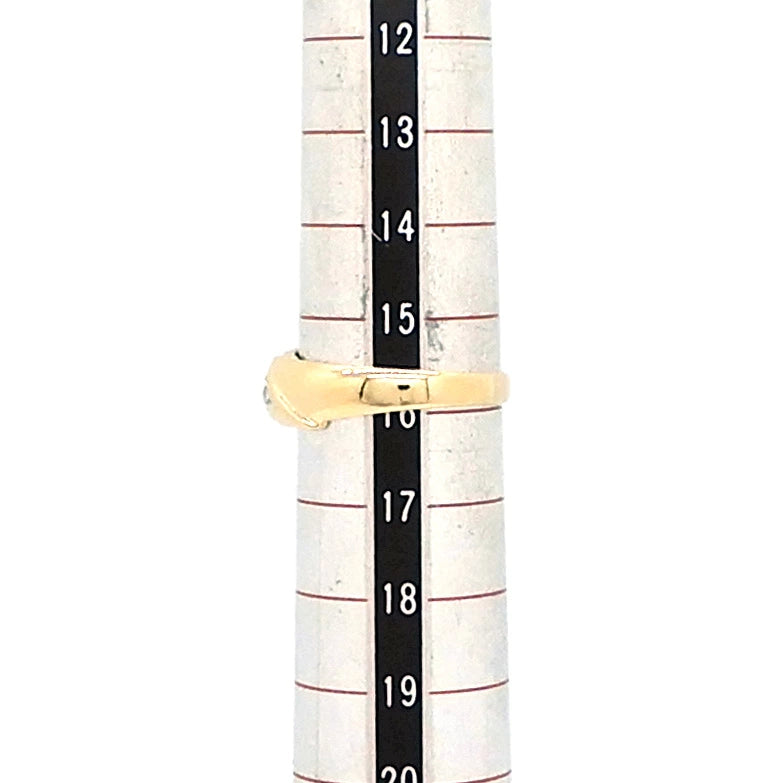 18K Yellow Gold & Platinum 900 Diamond 0.09ct Ring