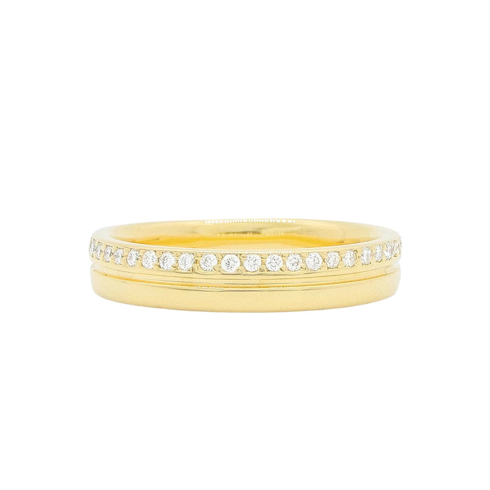 18K Yellow Gold Diamond Pave Eternity Ring