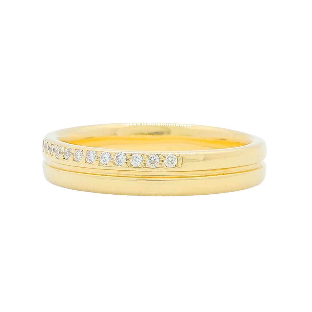 18K Yellow Gold Diamond Pave Eternity Ring
