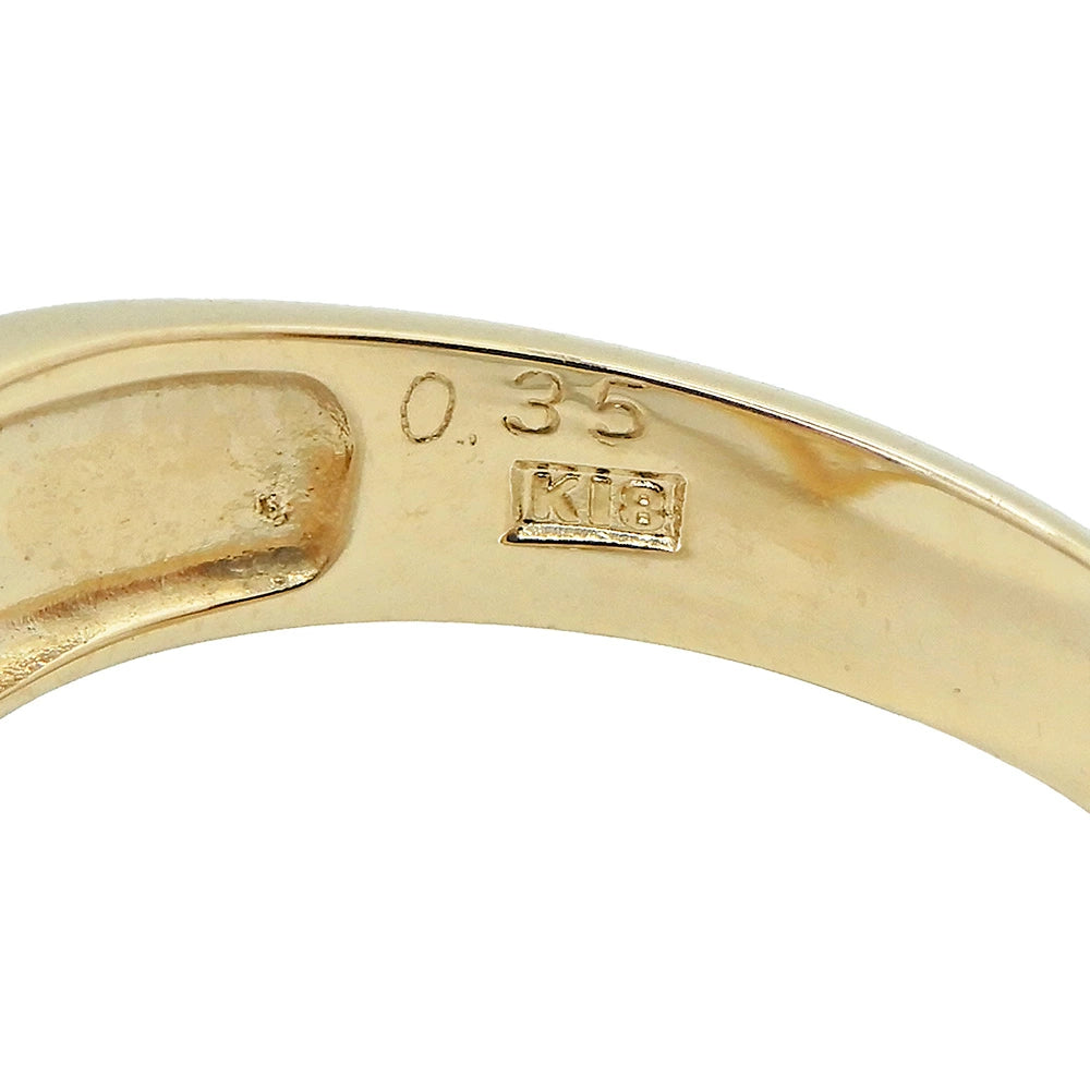 18K Yellow Gold Diamond 0.35ct Double Chevron Ring