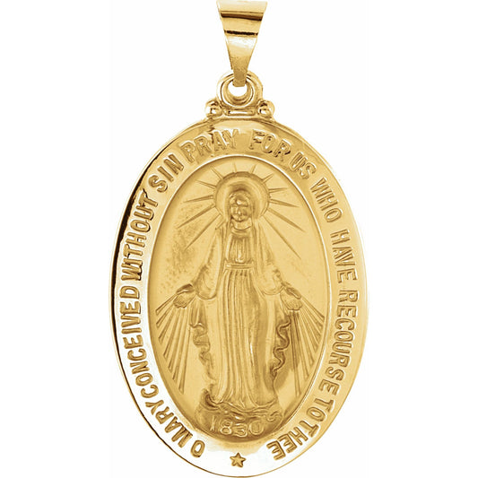 29x20 mm Oval Hollow Miraculous Medal
