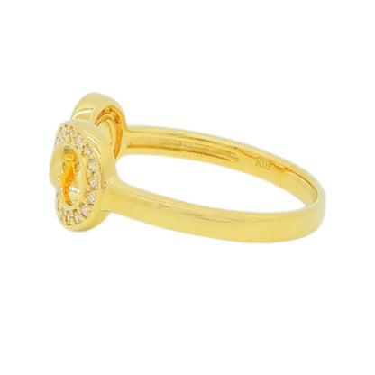 18K Yellow Gold Diamond 0.17ct Infinity Ring