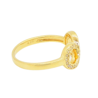 18K Yellow Gold Diamond 0.17ct Infinity Ring