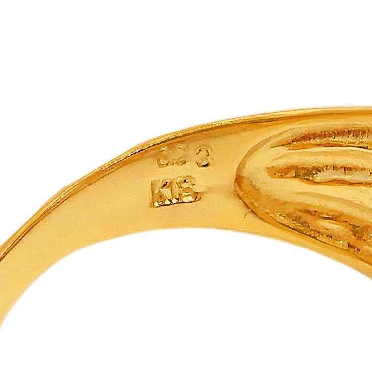 18K Yellow Gold & Platinum 900 Diamond 0.03ct Swirl Ring