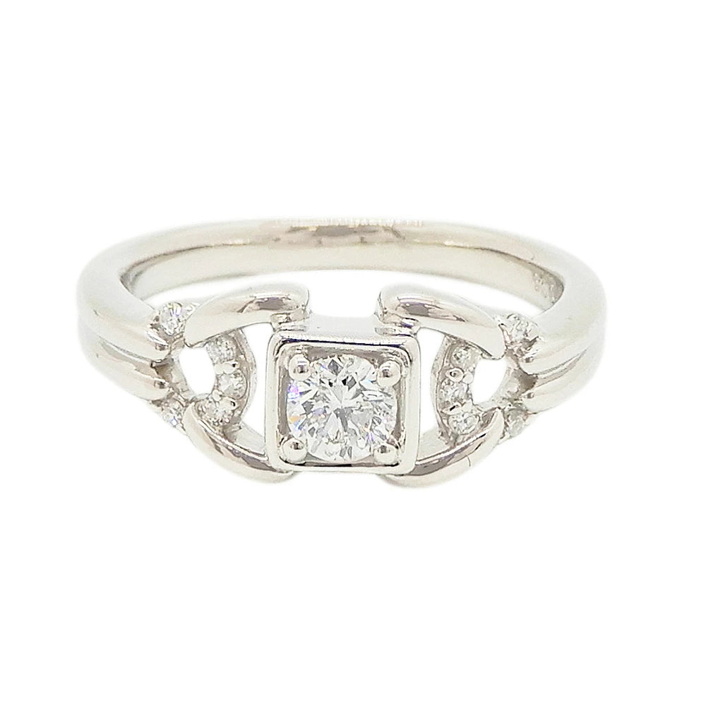 Platinum 900 Diamond 0.26ct Ribbon Ring