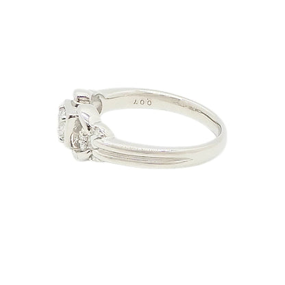 Platinum 900 Diamond 0.26ct Ribbon Ring