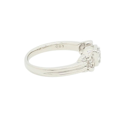 Platinum 900 Diamond 0.26ct Ribbon Ring