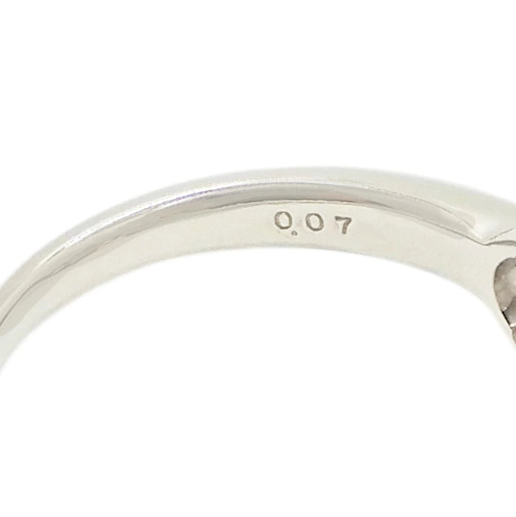 Platinum 900 Diamond 0.26ct Ribbon Ring