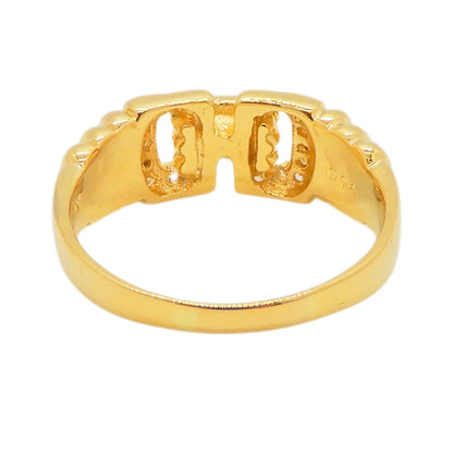 18K Yellow Gold Diamond 0.14ct Buckle Link Ring
