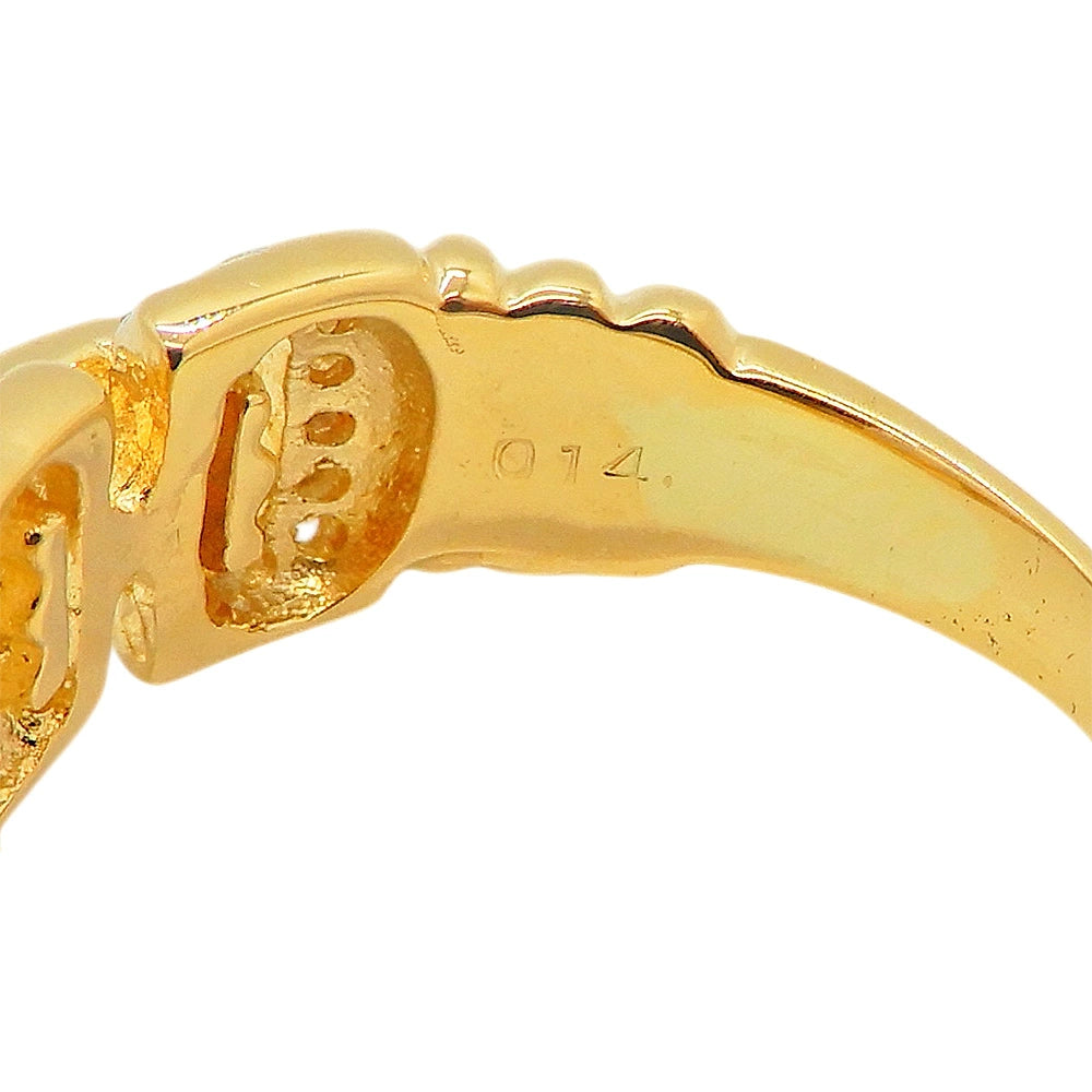 18K Yellow Gold Diamond 0.14ct Buckle Link Ring