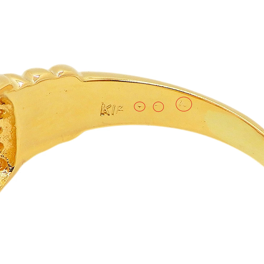 18K Yellow Gold Diamond 0.14ct Buckle Link Ring