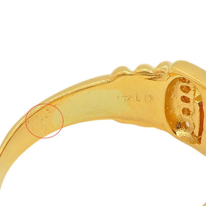 18K Yellow Gold Diamond 0.14ct Buckle Link Ring