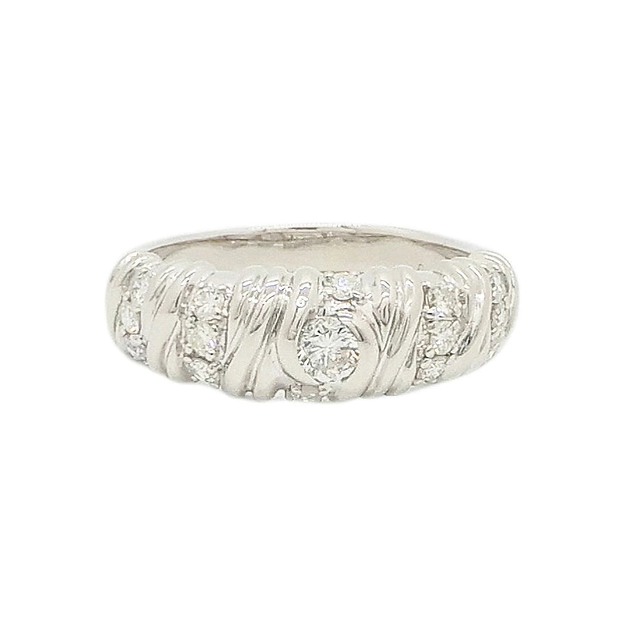 Platinum 900 Diamond 0.50ct Dome Ring