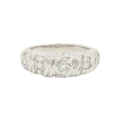 Platinum 900 Diamond 0.50ct Dome Ring