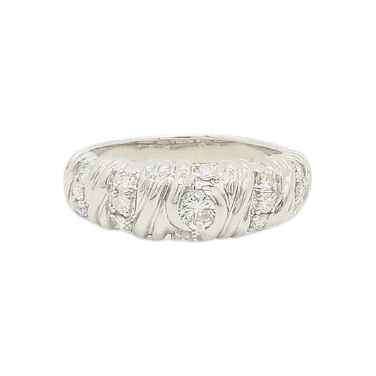 Platinum 900 Diamond 0.50ct Dome Ring