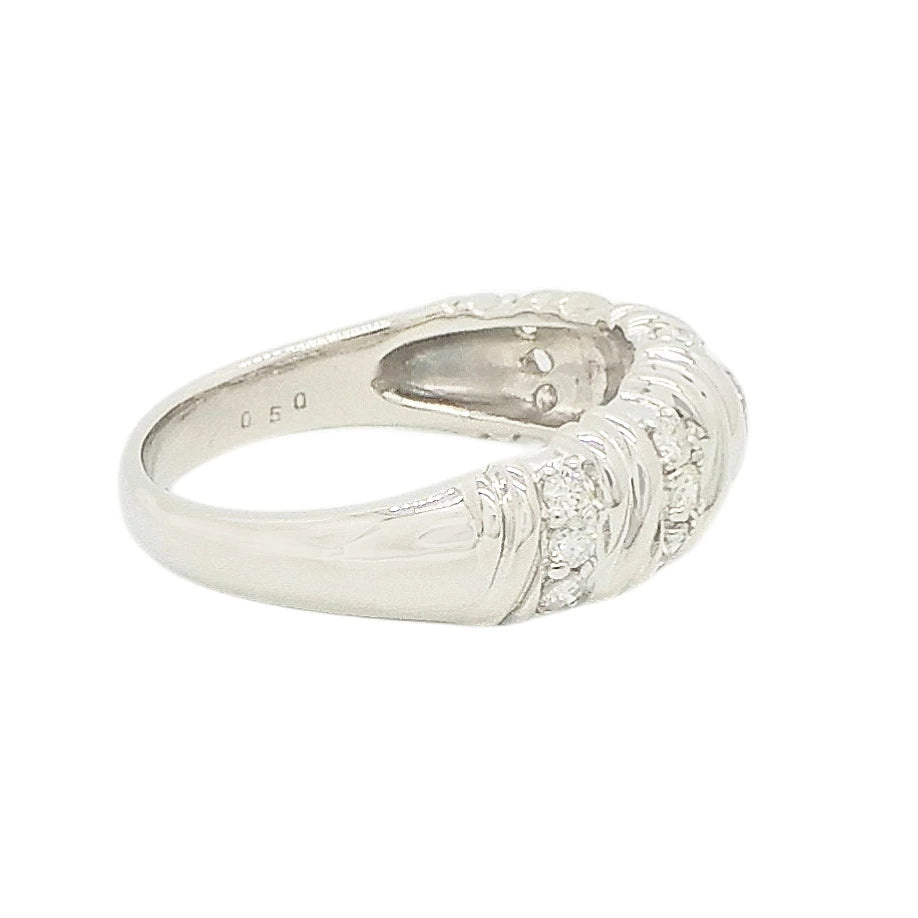 Platinum 900 Diamond 0.50ct Dome Ring