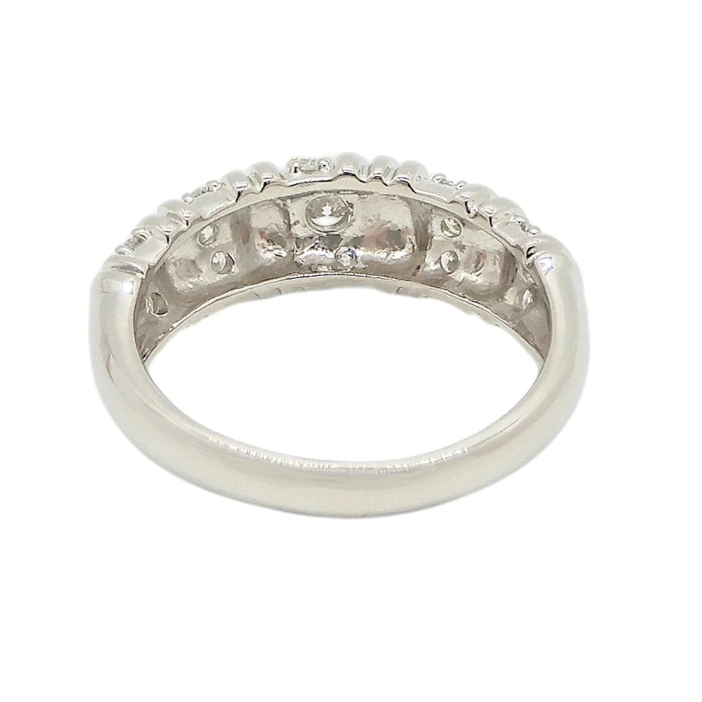 Platinum 900 Diamond 0.50ct Dome Ring