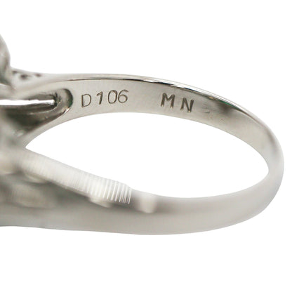Platinum 900 Emerald 1.23ct Diamond 1.06ct Ballerina Ring