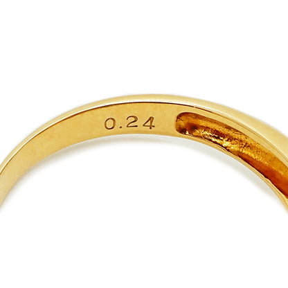 18K Yellow Gold Ruby 0.24ct Diamond 0.16ct Ribbon Bow Ring