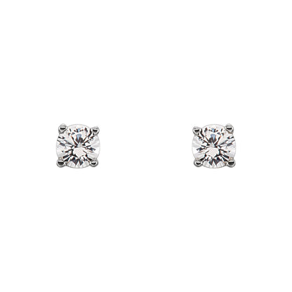 Natural Diamond Round 4-Prong Youth Birthstone Stud Earrings