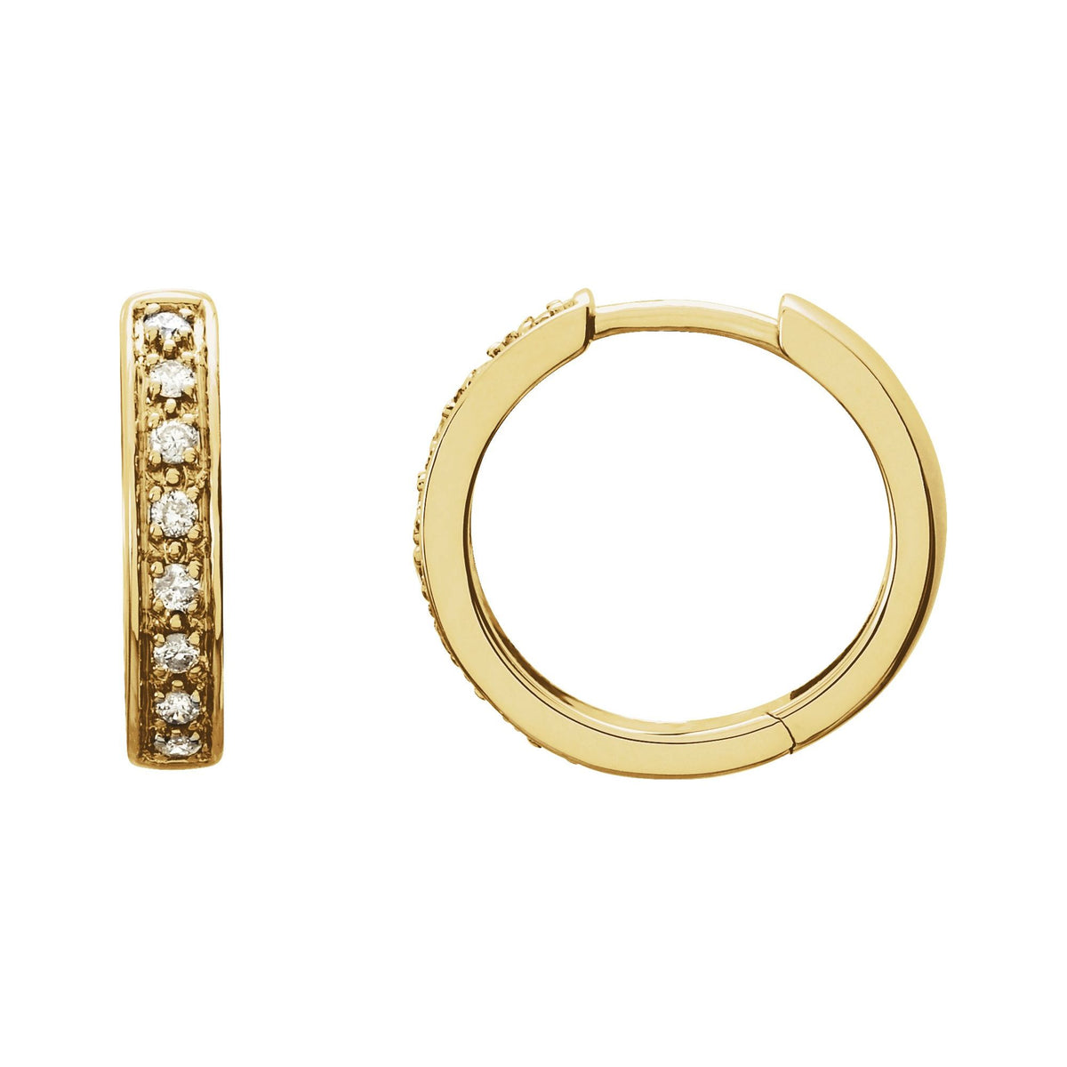Natural Diamond Accented Hoop Earrings