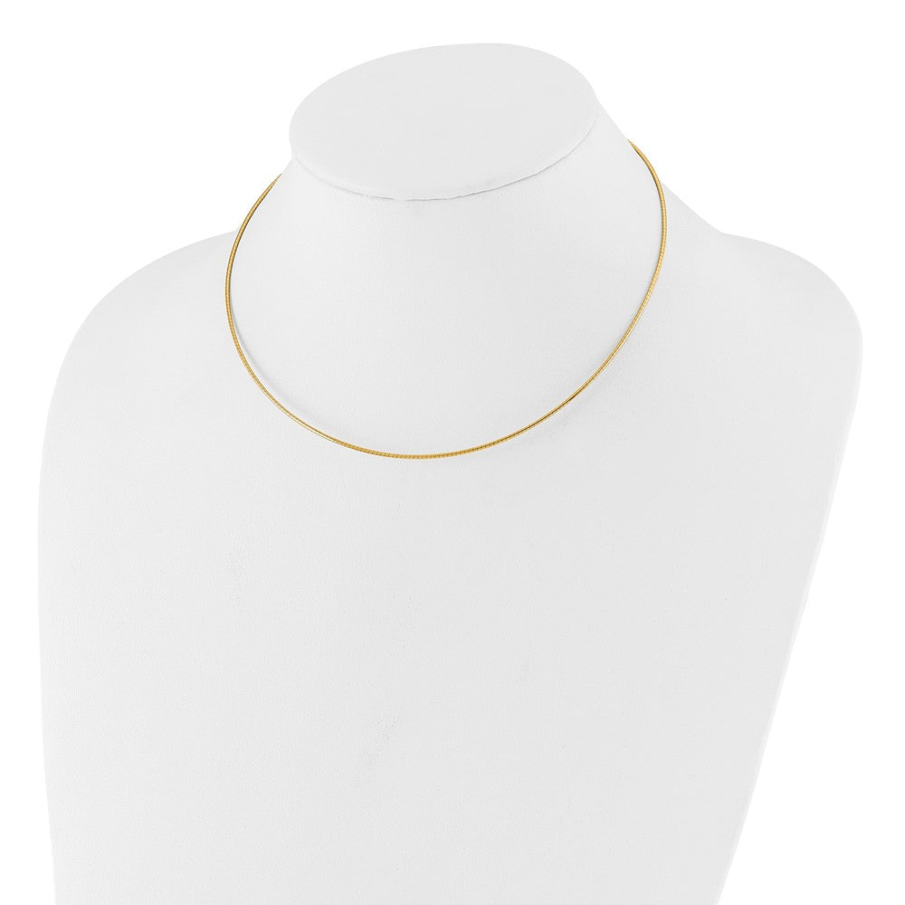 1.2mm Detachable Clasp Omega Necklace - Yellow Gold