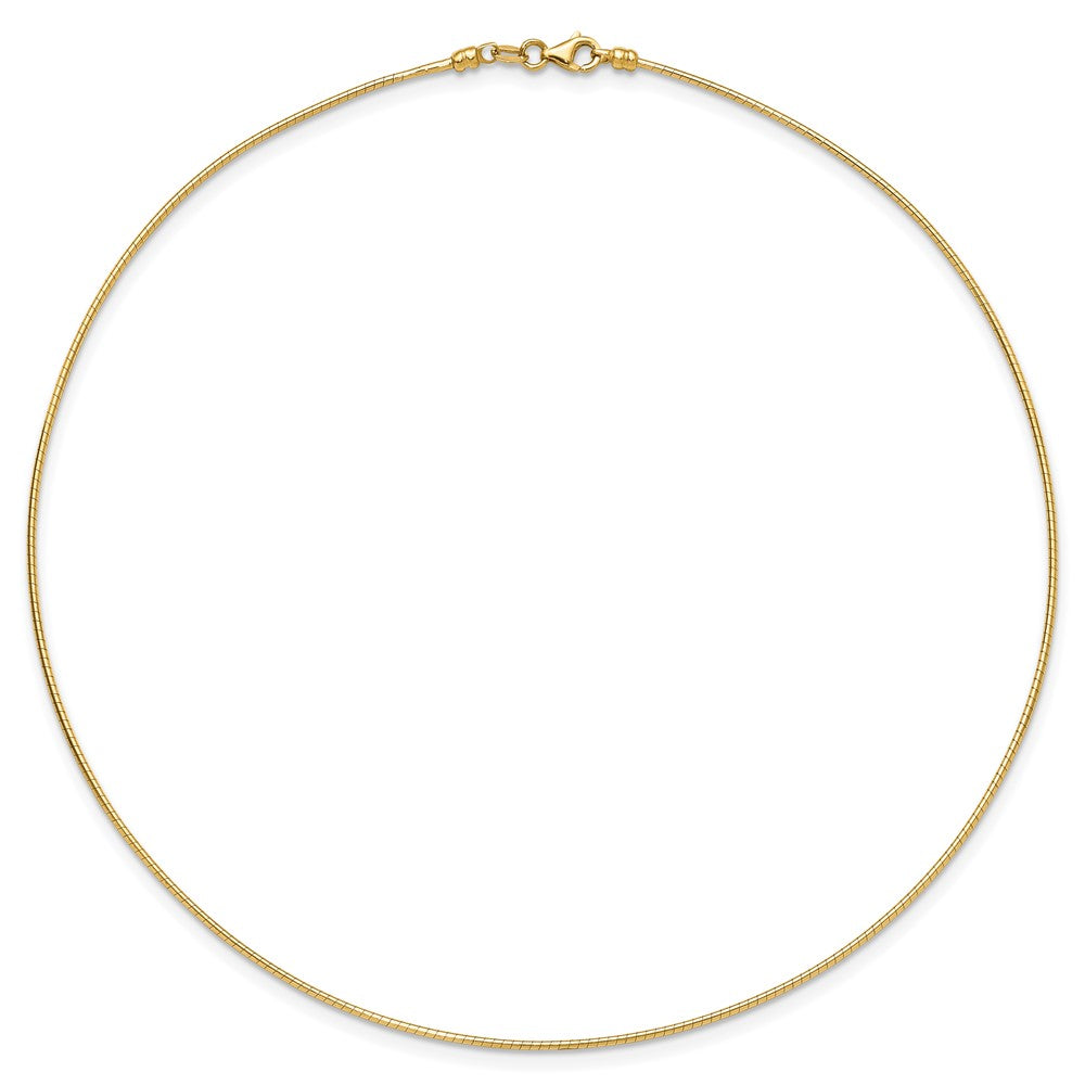 1.2mm Detachable Clasp Omega Necklace - Yellow Gold
